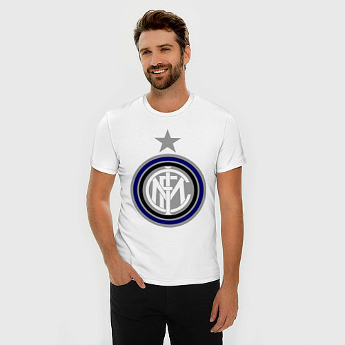Мужская slim-футболка Inter FC / Белый – фото 3