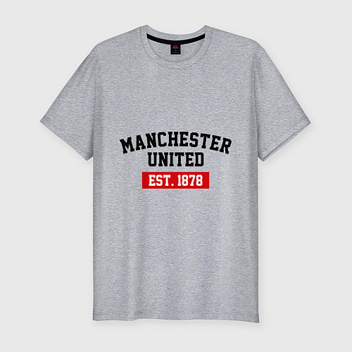 Мужская slim-футболка FC Manchester United Est. 1878 / Меланж – фото 1