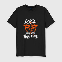 Футболка slim-fit Rise & Seek the Fire, цвет: черный