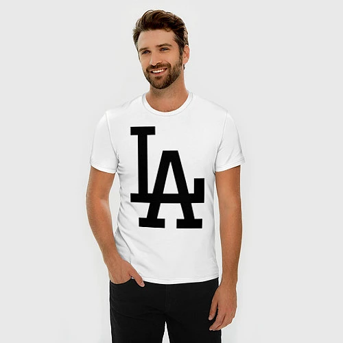 Мужская slim-футболка LA: Los Angeles / Белый – фото 3