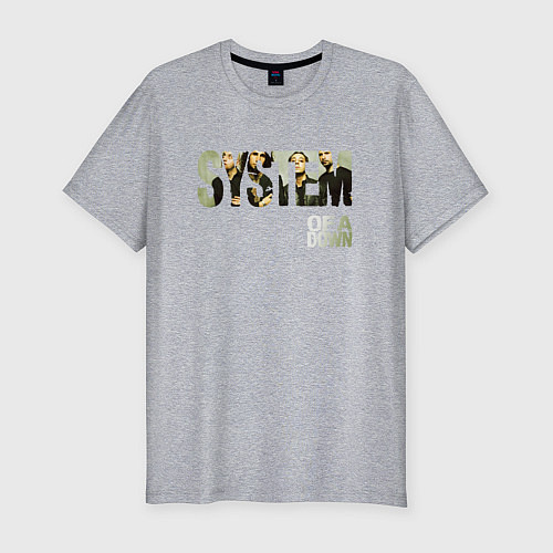 Мужская slim-футболка System of a Down / Меланж – фото 1