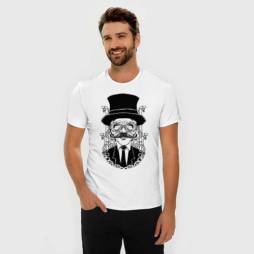 Мужская slim-футболка Steampunk Man / Белый – фото 3
