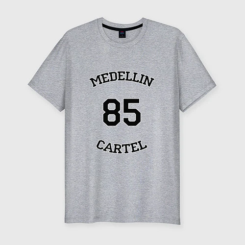 Мужская slim-футболка Medellin Cartel 85 / Меланж – фото 1
