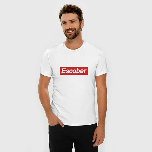 Мужская slim-футболка Escobar Supreme / Белый – фото 3