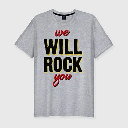 Футболка slim-fit We will rock you!, цвет: меланж