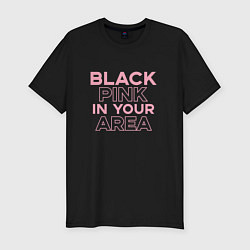 Футболка slim-fit Black Pink in youe area, цвет: черный