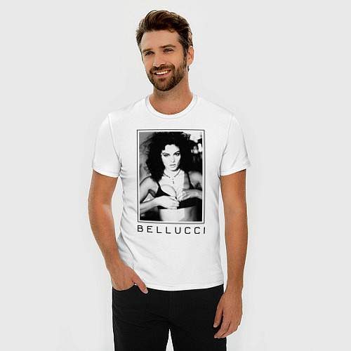 Мужская slim-футболка Monica Bellucci: Black / Белый – фото 3