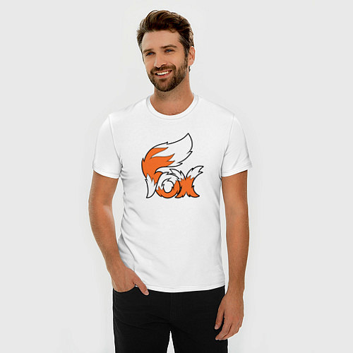 Мужская slim-футболка Fox Style / Белый – фото 3