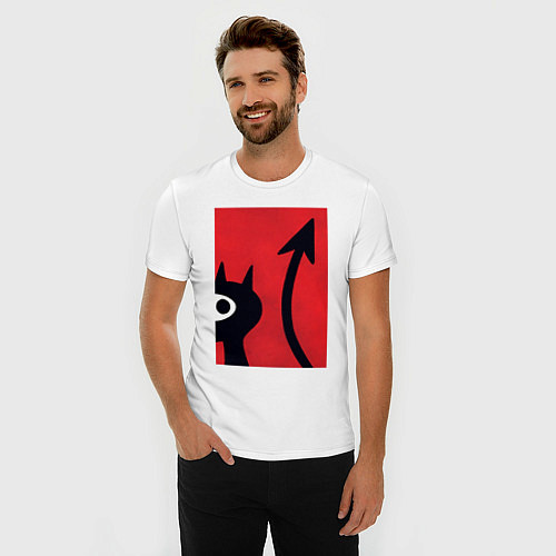Мужская slim-футболка Дьявольская Люси / Белый – фото 3