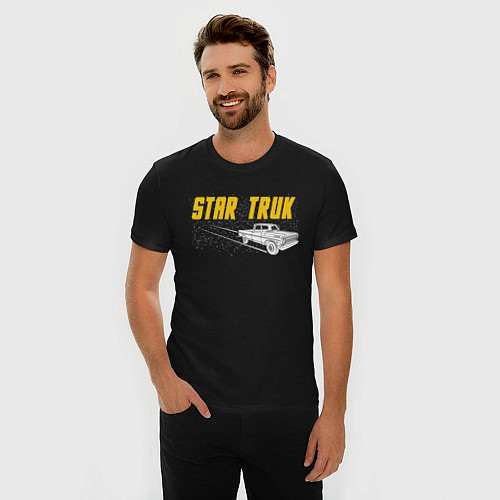 Мужская slim-футболка Star Truk / Черный – фото 3