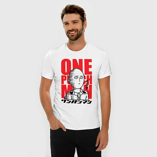 Мужская slim-футболка Ok Hero / Белый – фото 3
