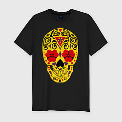 Футболка slim-fit Flower Skull, цвет: черный