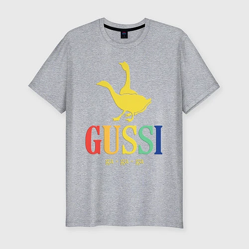 Мужская slim-футболка GUSSI Rainbow / Меланж – фото 1