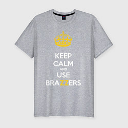 Футболка slim-fit Keep Calm & Use Brazzers, цвет: меланж