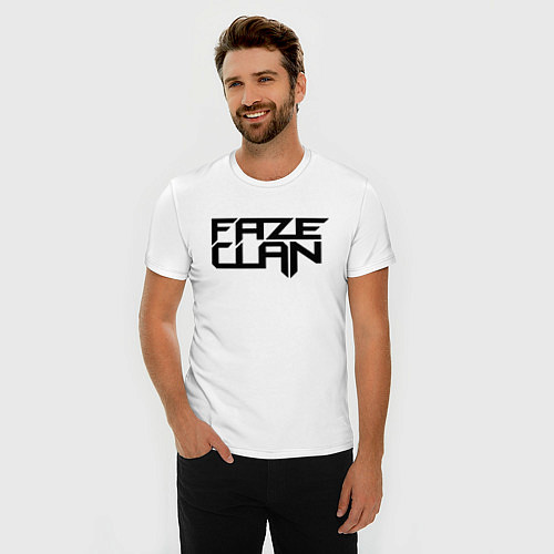 Мужская slim-футболка FaZe Clan / Белый – фото 3