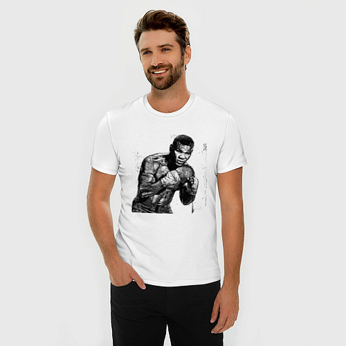 Мужская slim-футболка Myke Tyson: Boxing / Белый – фото 3