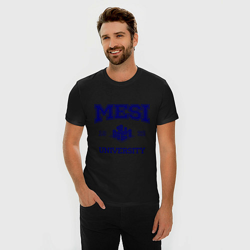 Мужская slim-футболка MESI University / Черный – фото 3