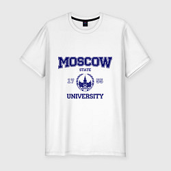 Футболка slim-fit MGU Moscow University, цвет: белый