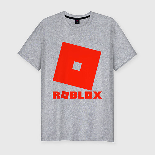 Мужская slim-футболка Roblox Logo / Меланж – фото 1