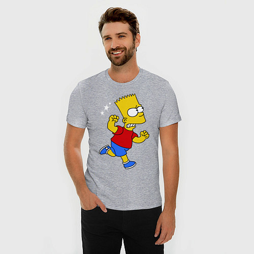 Мужская slim-футболка Барт: бой без правил / Меланж – фото 3