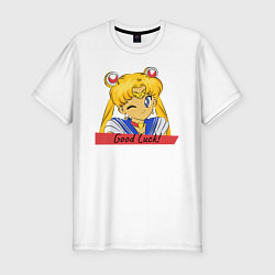 Футболка slim-fit Sailor Moon Good Luck, цвет: белый