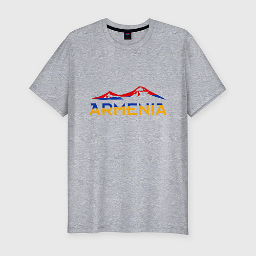 Мужская slim-футболка Армения / Меланж – фото 1