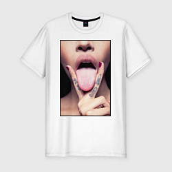Футболка slim-fit Кунилингус, цвет: белый