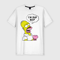 Футболка slim-fit I am bad boy, цвет: белый