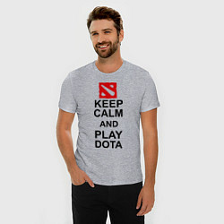 Футболка slim-fit Keep Calm & Play Dota, цвет: меланж — фото 2