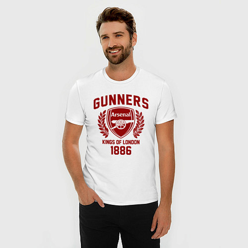 Мужская slim-футболка Arsenal: Kings of London / Белый – фото 3