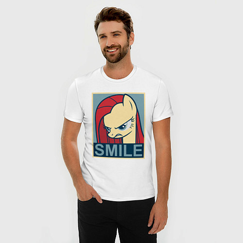 Мужская slim-футболка MLP: Smile / Белый – фото 3