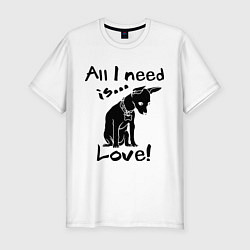 Футболка slim-fit All i need is love, цвет: белый