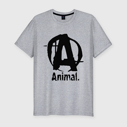 Мужская slim-футболка Animal Logo / Меланж – фото 1