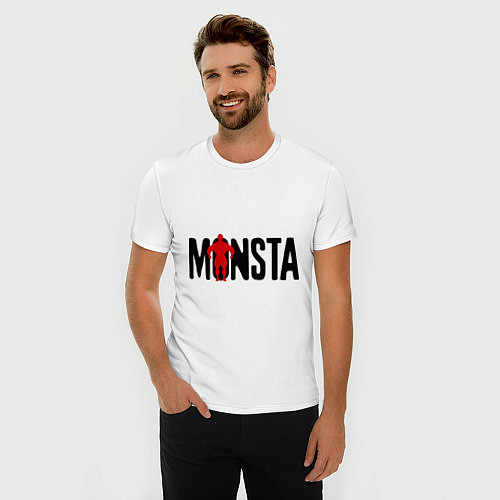 Мужская slim-футболка Monsta / Белый – фото 3
