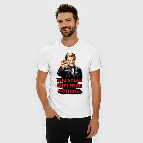 Мужская slim-футболка Gatsby: You Speak / Белый – фото 3