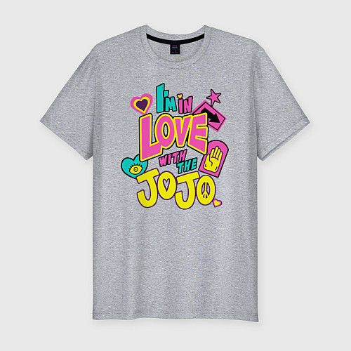 Мужская slim-футболка Love JoJo / Меланж – фото 1