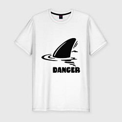 Футболка slim-fit Danger Shark, цвет: белый