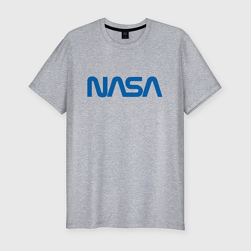 Мужская slim-футболка NASA / Меланж – фото 1