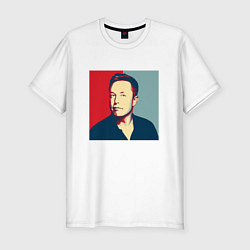 Футболка slim-fit Elon Musk: Portrait, цвет: белый