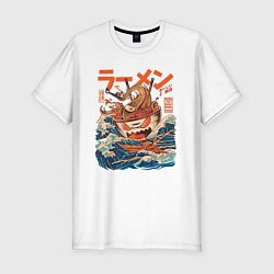 Футболка slim-fit Great Ramen: Kanagawa, цвет: белый