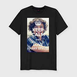 Футболка slim-fit Keep Calm & Love Harry Styles, цвет: черный