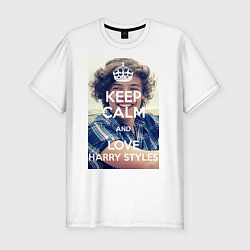 Футболка slim-fit Keep Calm & Love Harry Styles, цвет: белый