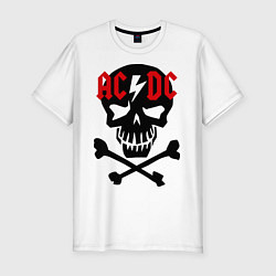 Футболка slim-fit AC/DC Skull, цвет: белый