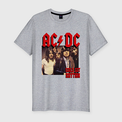 Мужская slim-футболка Girls got the rhythm / Меланж – фото 1