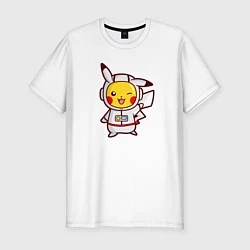 Футболка slim-fit Pikachu Astronaut, цвет: белый