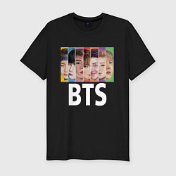 Футболка slim-fit BTS: Boys Faces, цвет: черный