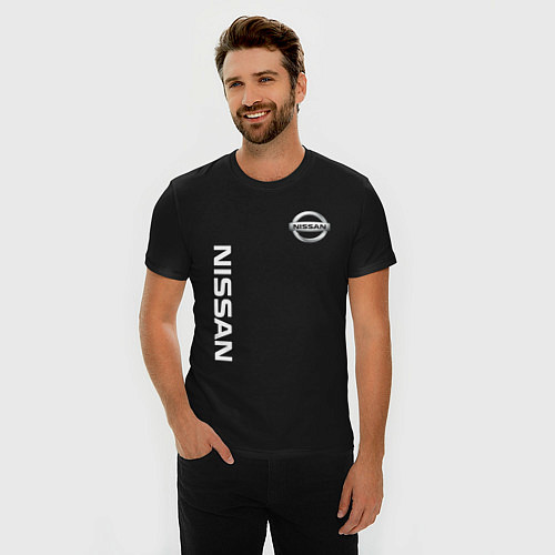 Мужская slim-футболка NISSAN / Черный – фото 3