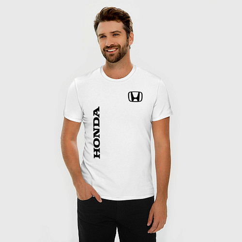 Мужская slim-футболка HONDA / Белый – фото 3