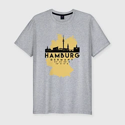 Футболка slim-fit Гамбург - Германия, цвет: меланж