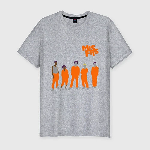 Мужская slim-футболка Misfits Orange / Меланж – фото 1